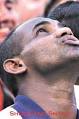 Image. Sanath Jayasuriya looking up in despair after Sri Lanka crumbled to a
