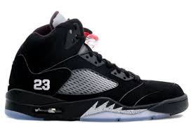 classic original air jordan 5 retro black metallic silver shoes ...