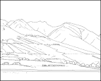 Mountain coloring page