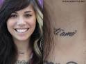 Christina has “ti amo” written on her throat, which means “I love you” in ... - ti-amo-neck-tattoo-christina-perri