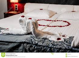 Honeymoon Bed Decoration Stock Image - Image: 30532121