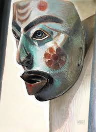 Shaman Singing Mask Drawing by Ann Miller - Shaman Singing Mask ... - shaman-singing-mask-ann-miller