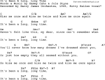 Song lyrics with guitar chords for It's Been A Long, Long Time ...
