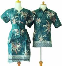 Baju Batik Sarimbit Dress Couple Pasangan Modern SB53 Hijau