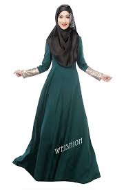 Wholesale WS377 double twill fabric modern muslim abaya evening ...