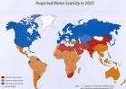 Projected Water Scarcity in 2025, map