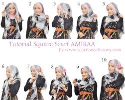 Cara Memakai Jilbab Segi 4 Scarf AMIRAA Style 1 - Tutorial Memakai ...