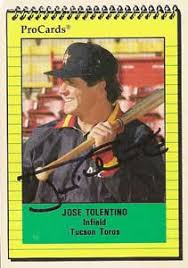 Jose Tolentino Baseball Stats by Baseball Almanac - jose_tolentino_autograph