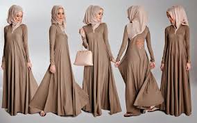 Pink, Beige, Green Abaya and Hijab by Dubai Designers � Girls ...