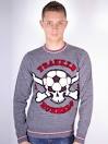 Frankie Morello Football Fan Club Pullover For Men   GreyFall