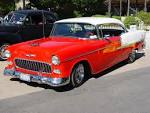 1955 Chevrolet Bel Air Hardtop - Red &amp; White - Side Angle