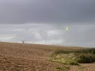 Kite flying on the landward side of Chesil Beach's northwestern end - via Daymix