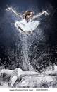 Jump Of Ballerina On The Ice Dancepool Around Splashes Of Water ...