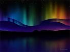 Design a colorful NORTHERN LIGHTS landscape