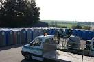 Portable toilets in Elliott Loohire depot - via Daymix