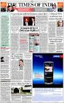 Newspaper The Times of India (India). Front pages from newspapers.