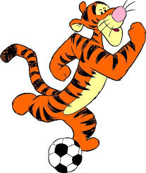 Tigger playing football