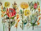 Cape Fynbos 4 Painting by Marion Langton - Cape Fynbos 4 Fine Art ...