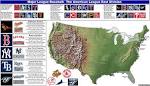 Major League Baseball: the American League East- Map and Chart ...