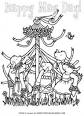 May Day coloring page