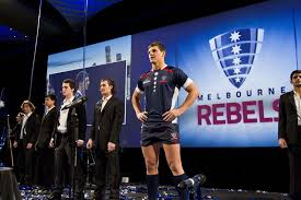 Melbourne Rebels player Luke Jones models the club\u0026#39;s strip at the launch. (AAP Image: James Grant Photography). Map: Melbourne 3000 - r609866_4023317