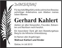 Gerhard Kahlert -danken wir al | Nordkurier Anzeigen