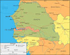 Senegal Map - Senegal Satellite Image - Physical - Political