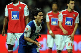 Falcao celebra un gol de esta temporada frente al Sporting de Braga
