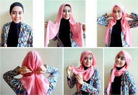 Tutorial Pakai Hijab Paris Segi Empat Simple dan Cantik