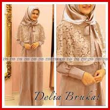 Baju Gamis Muslim Modern Terbaru Murah Delia Brukat Km271 | Gamis ...