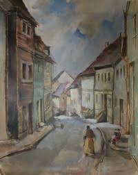 Auch den Maler Ewald Hess haben die alten Zeitzer Hangstraßen inspiriert. Leider haben nicht alle Häuser der Rothestraße die Zeiten überdauert.
