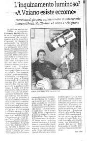 Giovanni Frati con il suo Telescopio. Giovanni Frati in un recente articolo. Fonti: Metropoli 5 ottobre 2012 - ima-frati2