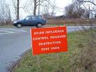 Avian influenza (bird flu)sign at the junction of the A140 and the B1078. - via Daymix