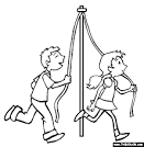 May Day coloring page