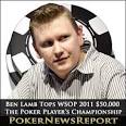 Las Vegas-based pro Benjamin Lamb holds the chip lead on 704500 after day ... - ben-lamb