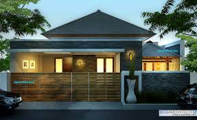 Desain Villa Bali 1 Lantai I Teras Rumah, Taman & Kolam