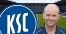 Logo Karlsruher SC, KSC-Trainer Edmund Becker. Im ersten Heimspiel dieser ...