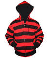 Black Red Stripe Scene Emo Mens Hoodie   Little Black Cherry