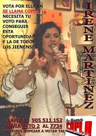 Apoya a IRENE MARTINEZ a ser retante de SE LLAMA COPLA | webjaen. - irenasellama
