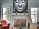 This fireplace and screen are