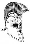 Monochrome Illustration Of A Bronze Corinthian Or Spartan Helmet ...