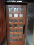 Awesome Black Wooden Large Single Modern Front Door With Alumunium ...