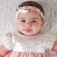 Infant Girl Flower Garland Headband - May Lin Christening/Baptism Collection - Adorable Gowns ... - ML04GH-2