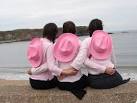 Pretty in Pink. Three of a group of youngsters enjoying a Race for Life pink - via Daymix