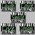Lime Green Zebra Print Girl Room Wall Decor by collagebycollins