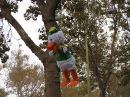 The Oregon Duck pinata mascot