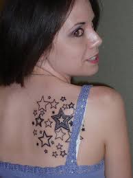 back tattoos of stars