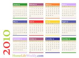 calendars 2010 printable