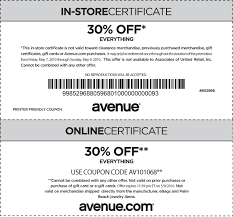printable avenue coupons