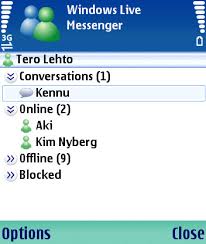 msn movil exelente aplicaci&oacute;n funciona muy bien en caso que no ande insiste a mi me paso la primera vez y si te dice que hay una nueva versi&oacute;n al conectarse ponle que no la otra versi&oacute;n esta en japon&eacute;s desactivale el puerto proxy si no funciona disfrutalo esta genial 